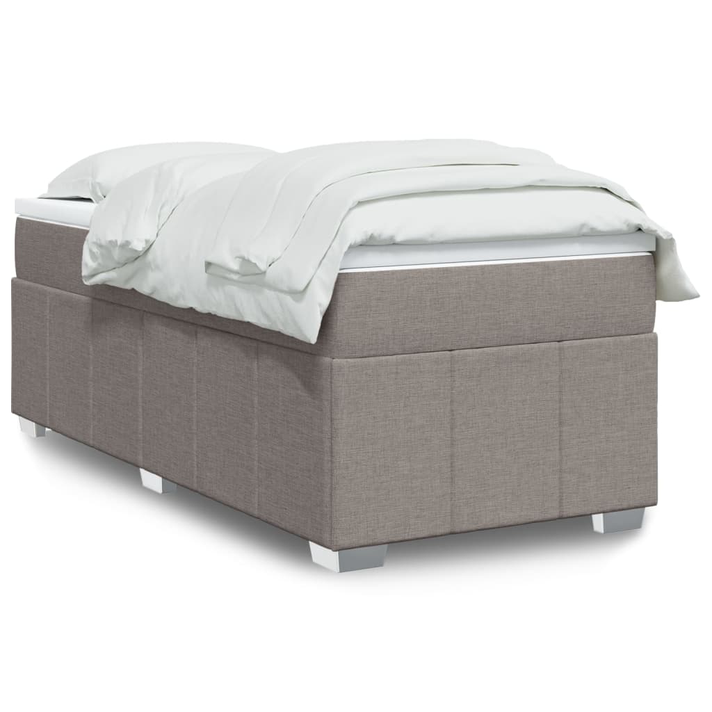 Boxspring met matras stof taupe 90x200 cm – afbeelding 1