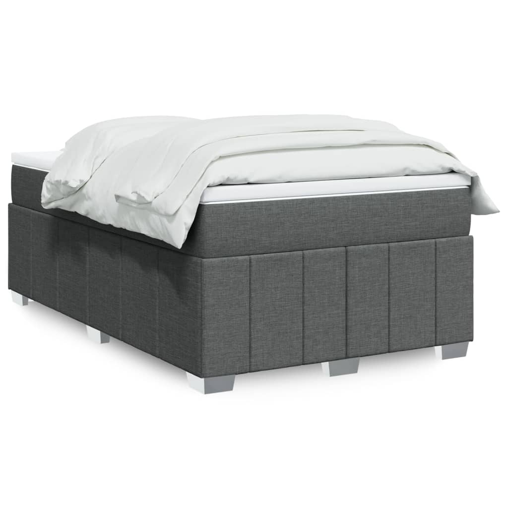 Boxspring met matras stof donkergrijs 120x190 cm – afbeelding 1