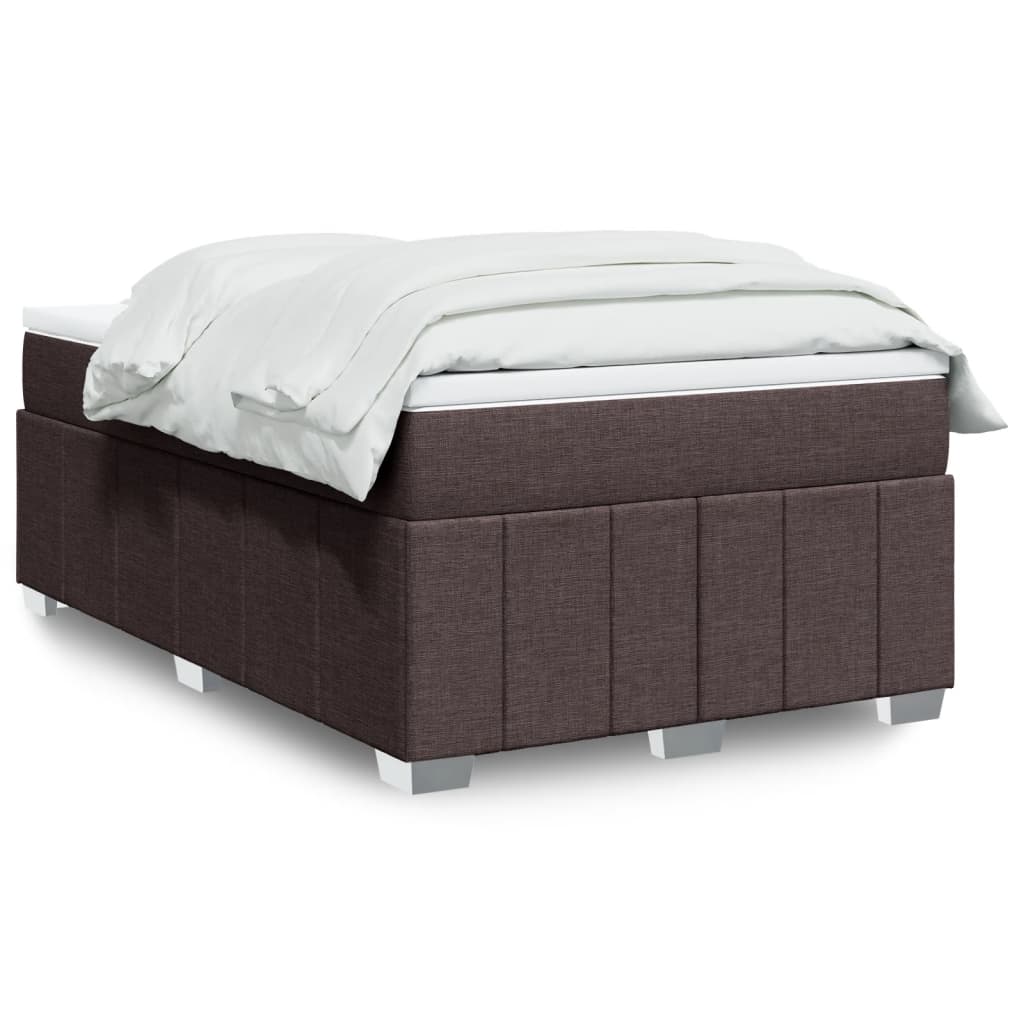 Boxspring met matras stof donkerbruin 120x190 cm – afbeelding 1