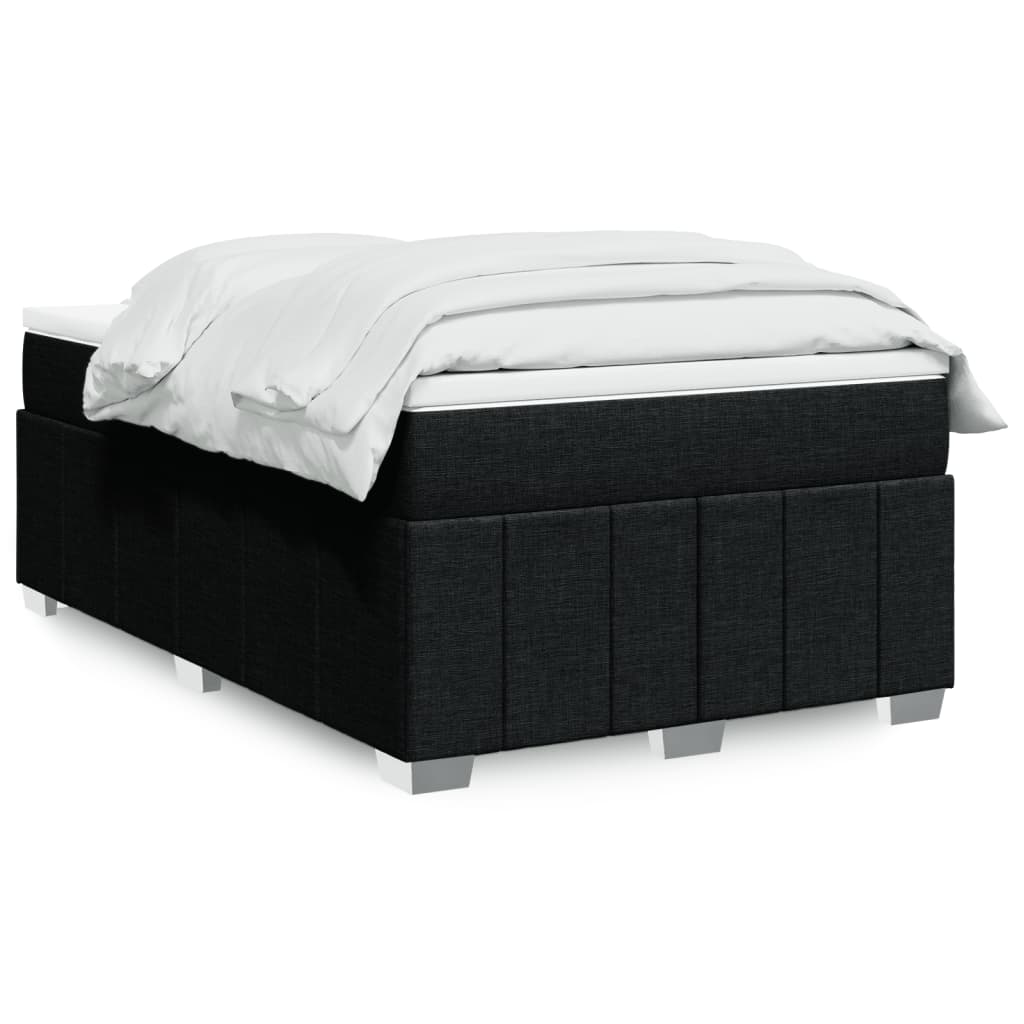 Boxspring met matras stof zwart 120x200 cm – afbeelding 1