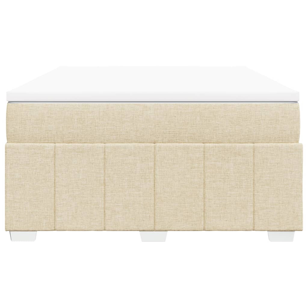 Boxspring met matras stof crèmekleurig 160x200 cm – afbeelding 4