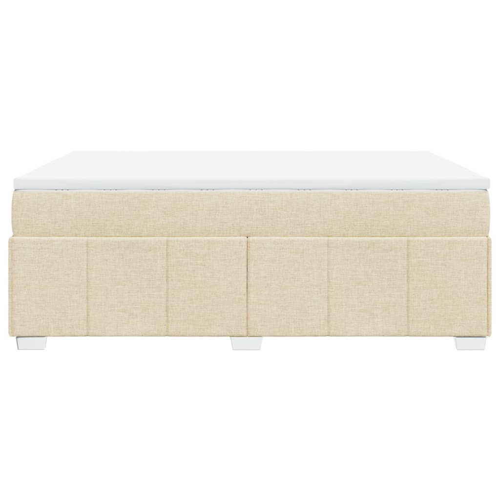 Boxspring met matras stof crèmekleurig 160x200 cm – afbeelding 8