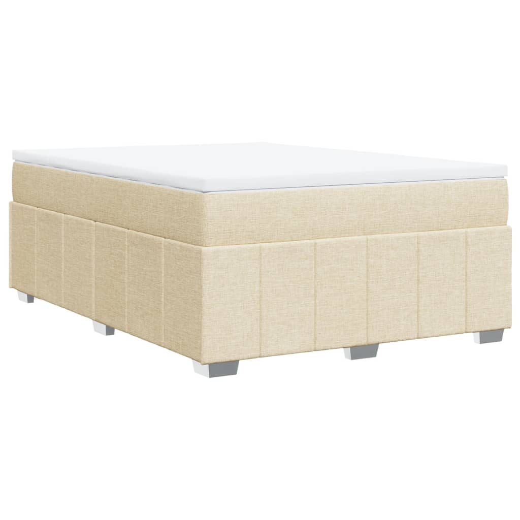 Boxspring met matras stof crèmekleurig 160x200 cm – afbeelding 9