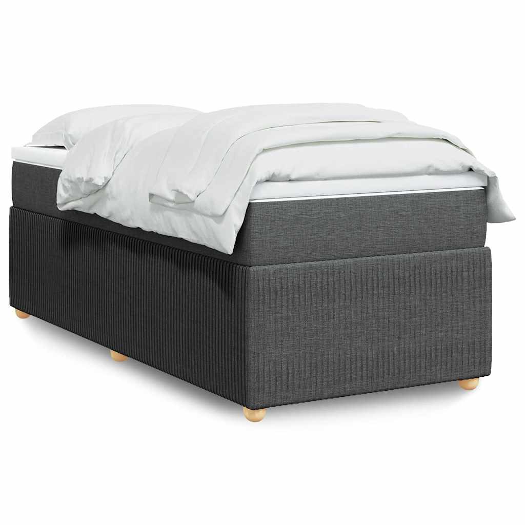 Boxspring met matras stof donkergrijs 100x200 cm – afbeelding 1