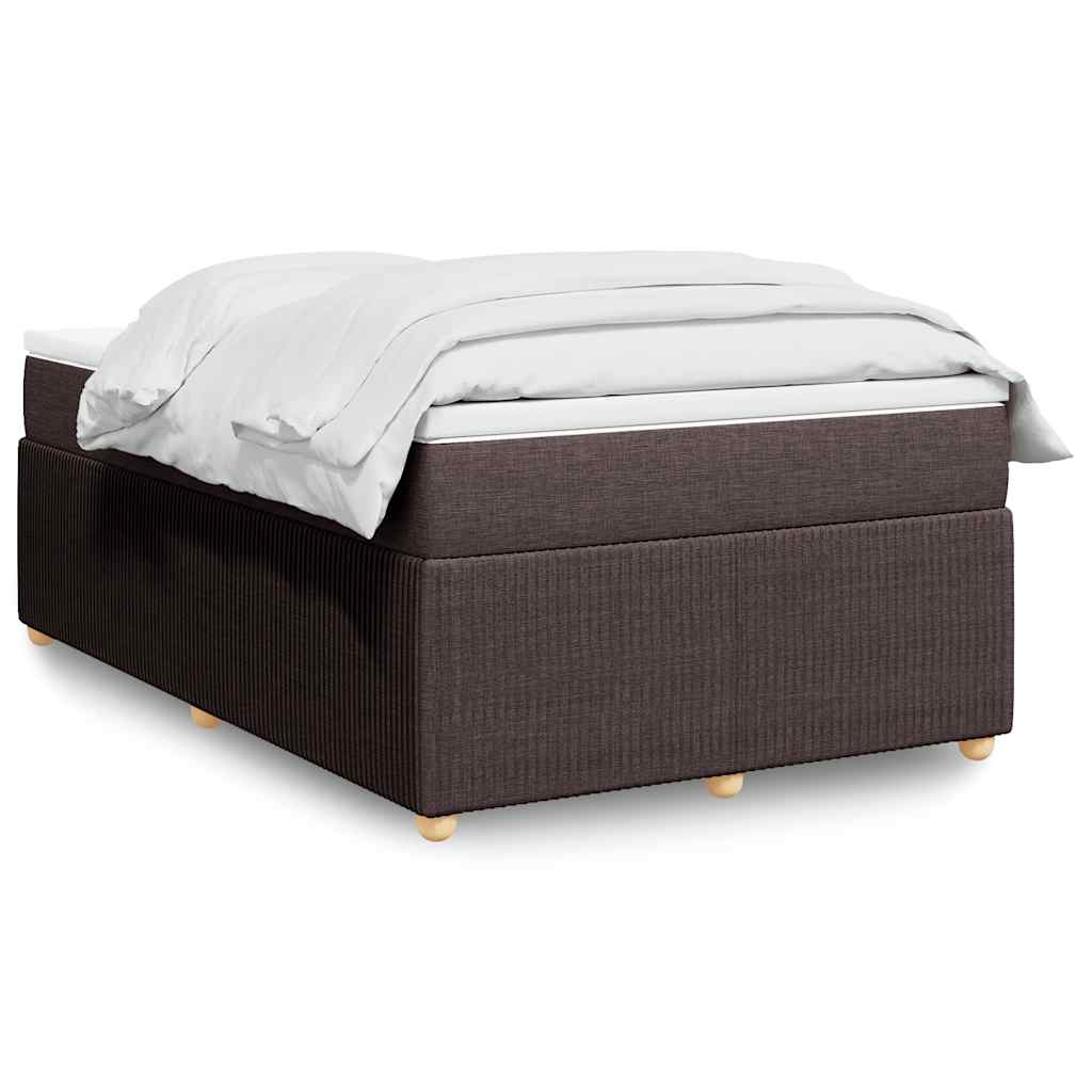 Boxspring met matras stof donkerbruin 120x200 cm – afbeelding 1