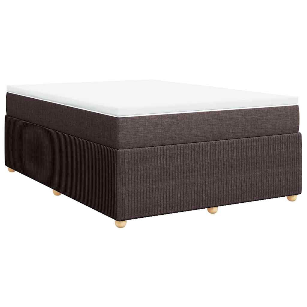 Boxspring met matras stof donkerbruin 160x200 cm – afbeelding 2