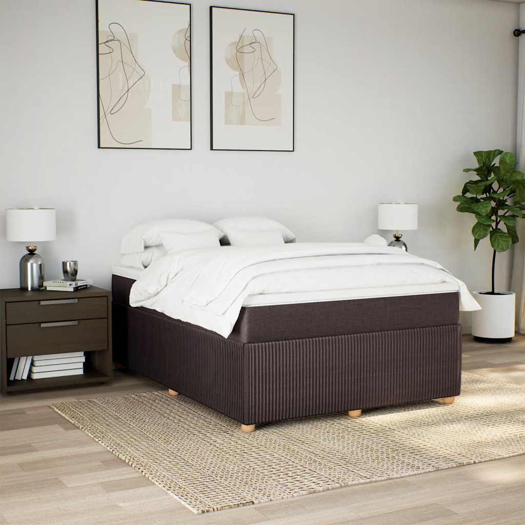 Boxspring met matras stof donkerbruin 160x200 cm – afbeelding 3
