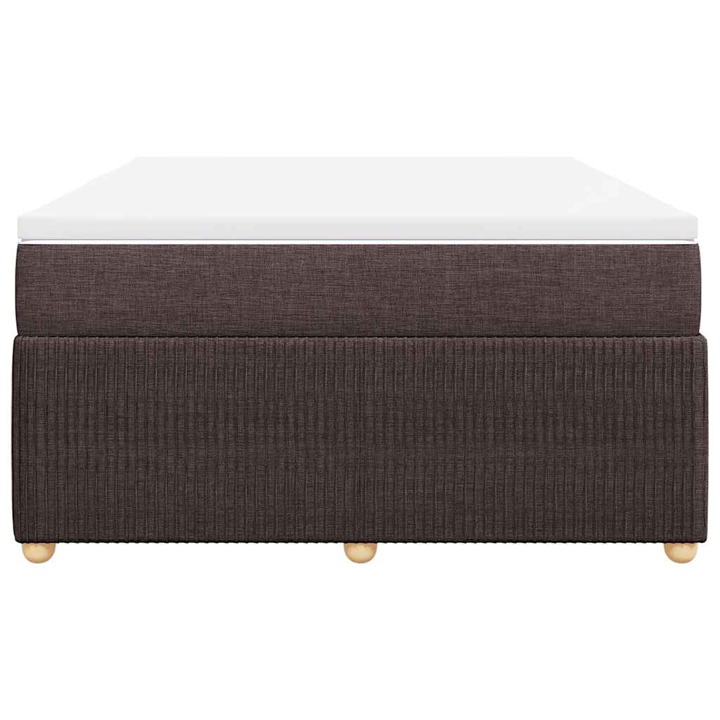 Boxspring met matras stof donkerbruin 160x200 cm – afbeelding 4
