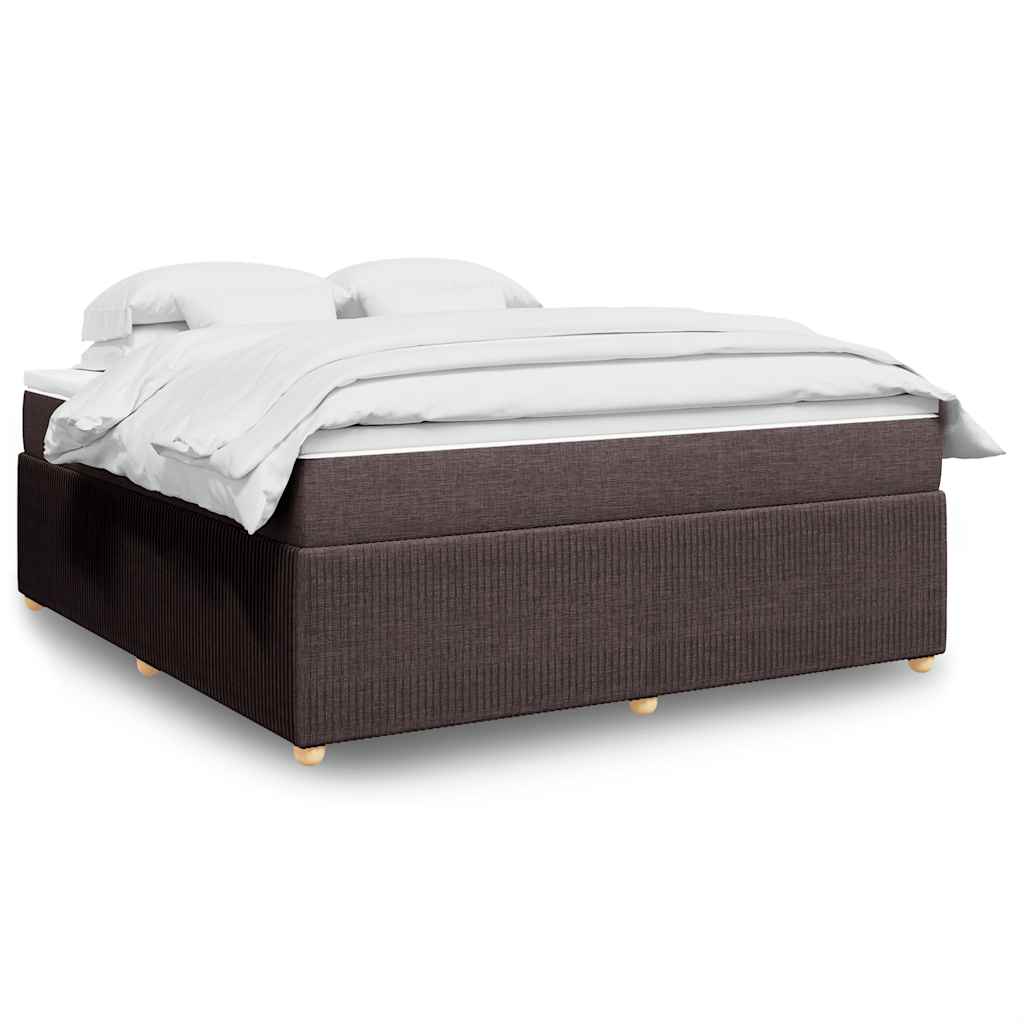 Boxspring met matras stof donkerbruin 180x200 cm – afbeelding 1