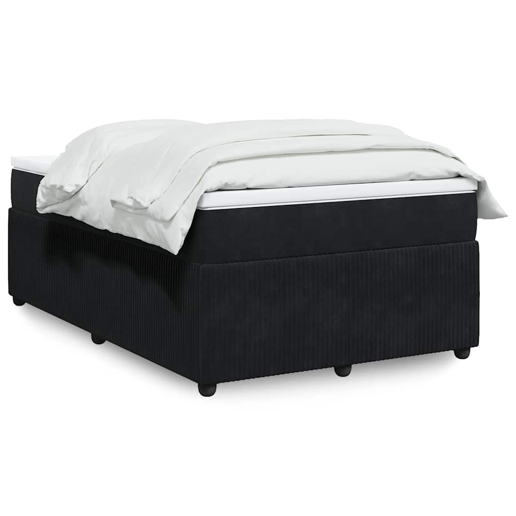 Boxspring met matras fluweel zwart 120x190 cm – afbeelding 1