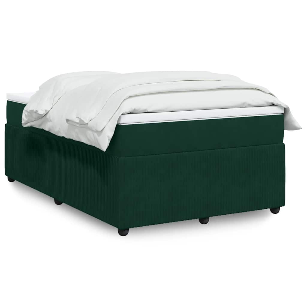 Boxspring met matras fluweel donkergroen 120x200 cm – afbeelding 1
