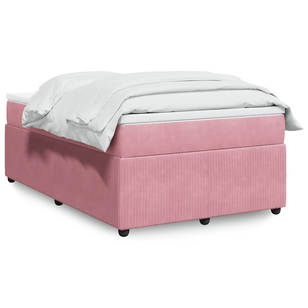 Boxspring met matras fluweel roze 120x200 cm – afbeelding 1