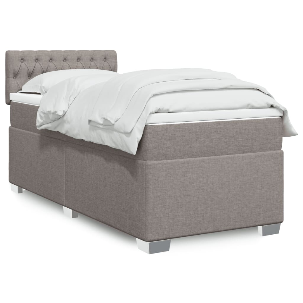 Boxspring met matras stof taupe 80x200 cm – afbeelding 1