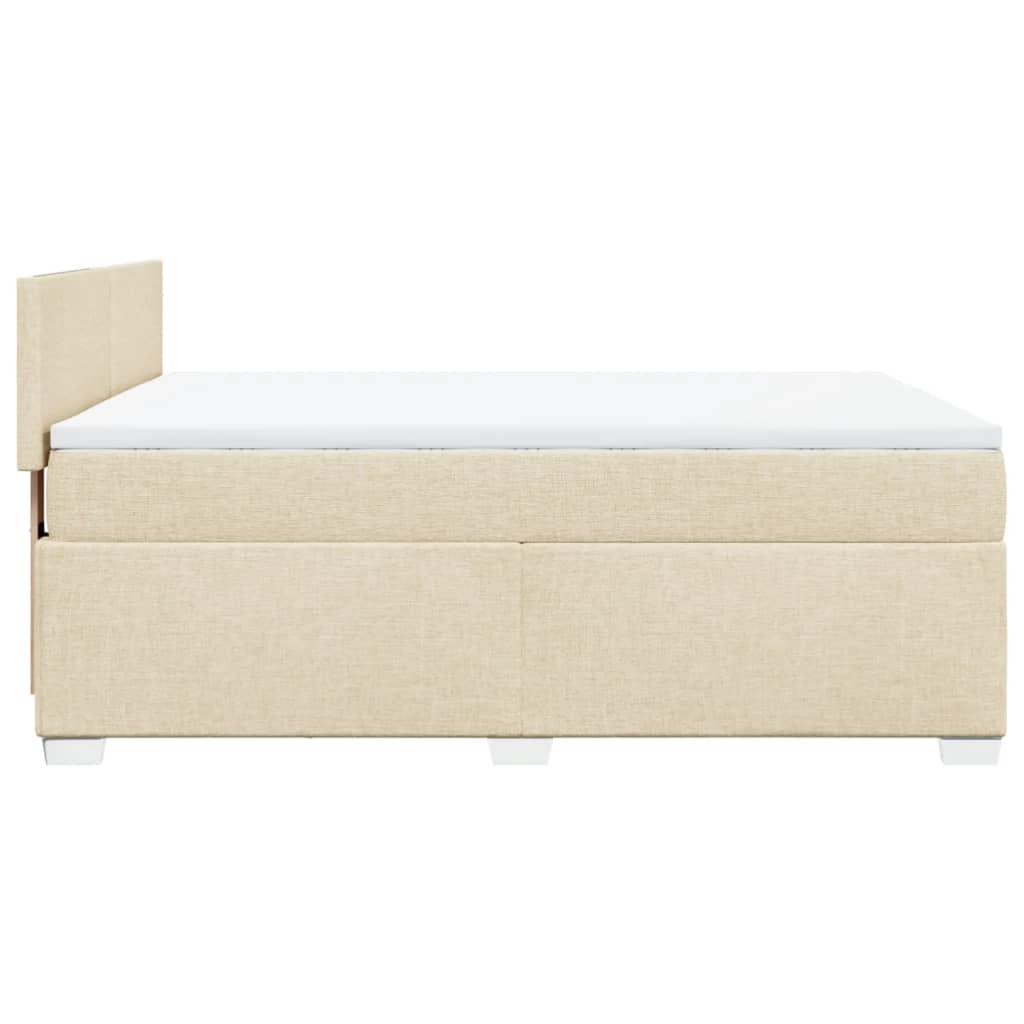 Boxspring met matras stof crèmekleurig 160x200 cm – afbeelding 5