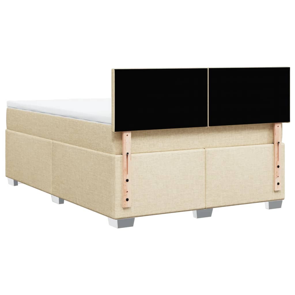 Boxspring met matras stof crèmekleurig 160x200 cm – afbeelding 6