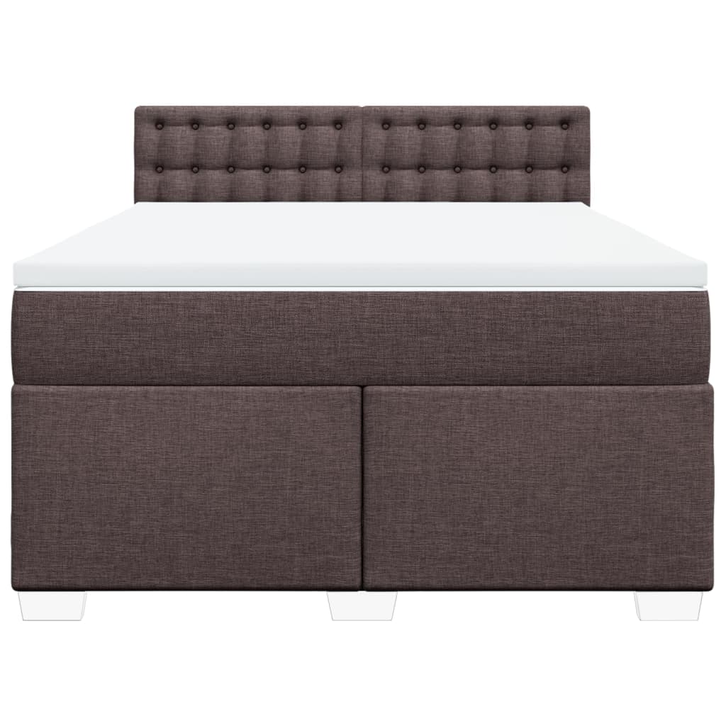 Boxspring met matras stof donkerbruin 160x200 cm – afbeelding 4
