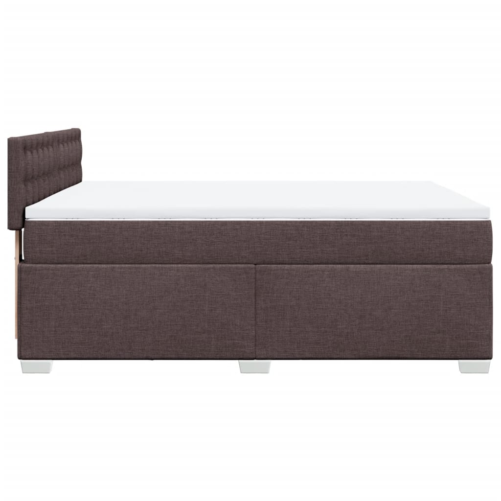 Boxspring met matras stof donkerbruin 160x200 cm – afbeelding 9