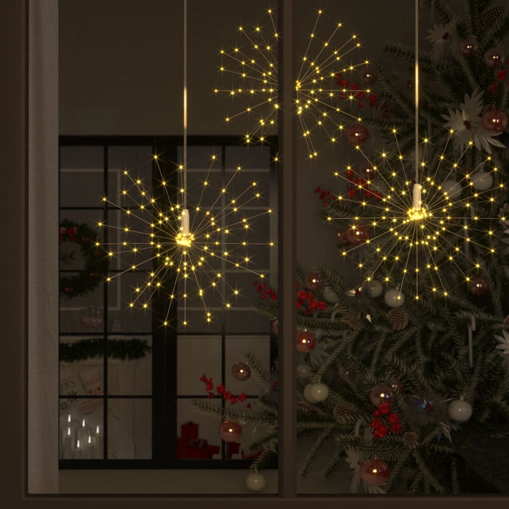 Kerstverlichting vuurwerk 140 LED's buiten 20 cm warmwit