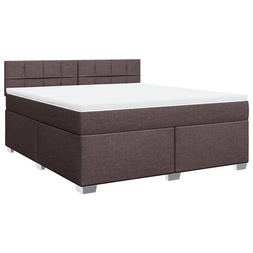 Boxspring met matras stof donkerbruin 180x200 cm – afbeelding 2