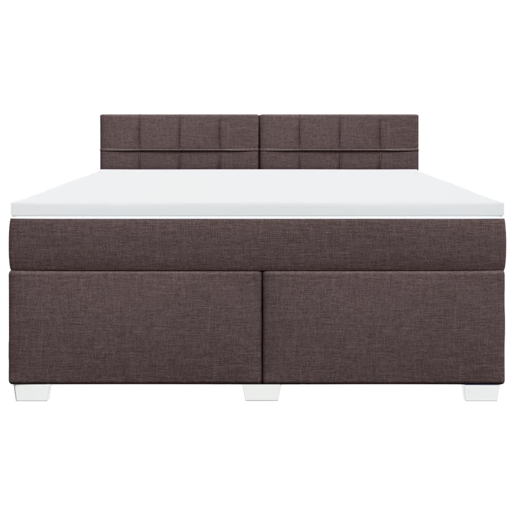 Boxspring met matras stof donkerbruin 180x200 cm – afbeelding 4
