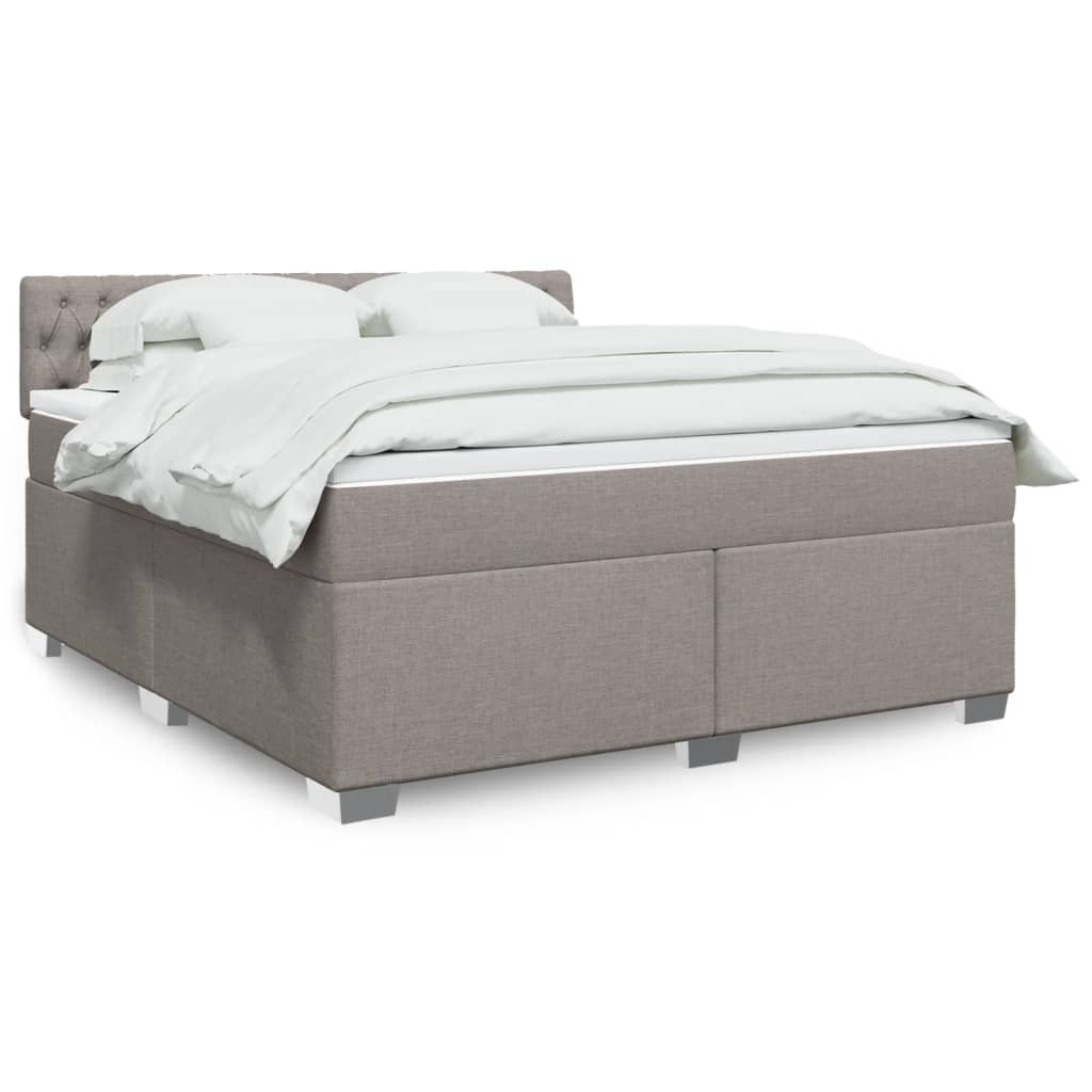 Boxspring met matras stof taupe 180x200 cm – afbeelding 1