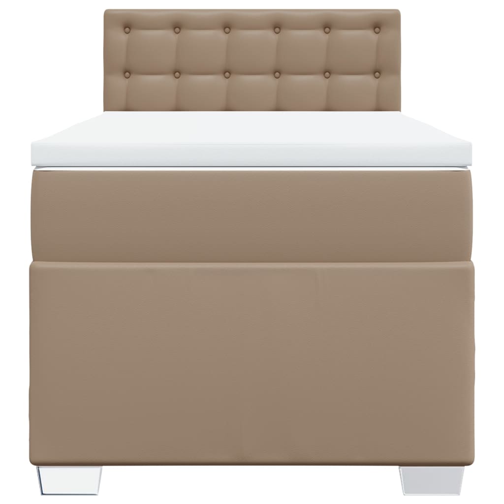 Boxspring met matras kunstleer cappuccinokleurig 90x190 cm – afbeelding 4