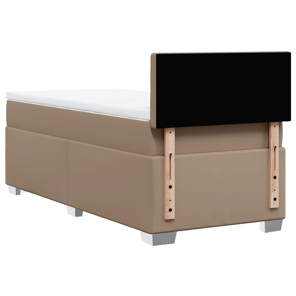 Boxspring met matras kunstleer cappuccinokleurig 90x190 cm – afbeelding 6