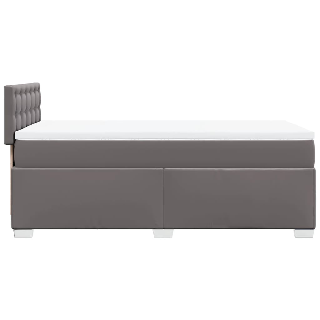 Boxspring met matras kunstleer grijs 90x200 cm – afbeelding 5