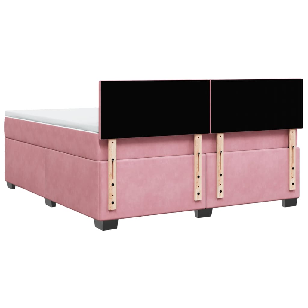 Boxspring met matras fluweel roze 180x200 cm – afbeelding 10