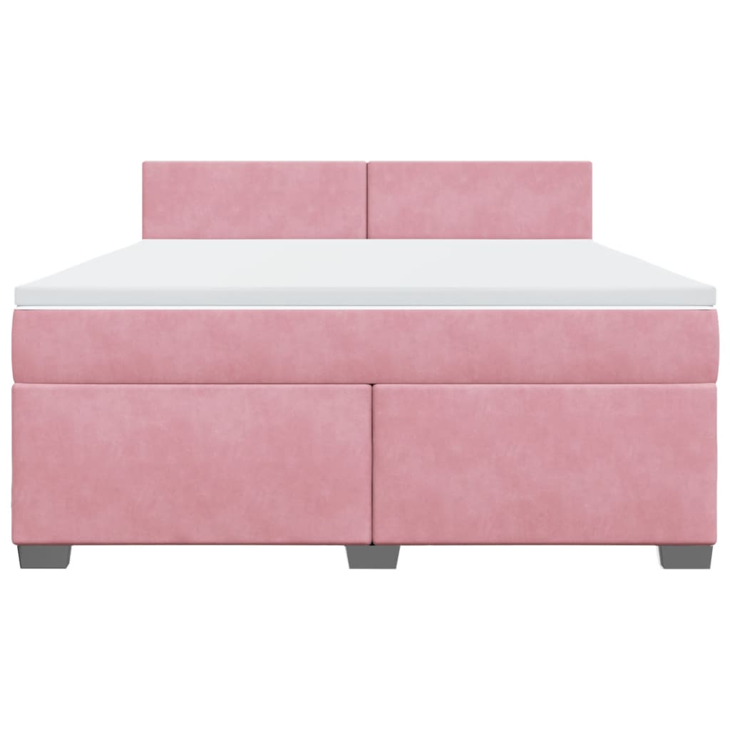 Boxspring met matras fluweel roze 180x200 cm – afbeelding 4