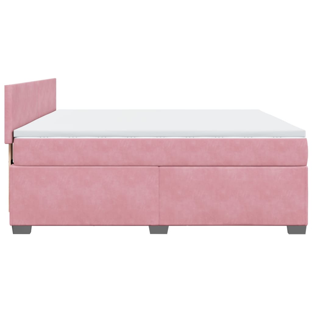 Boxspring met matras fluweel roze 180x200 cm – afbeelding 9