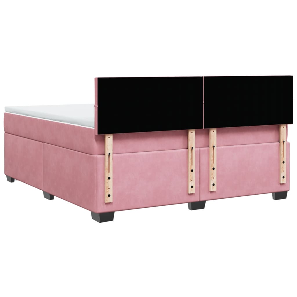Boxspring met matras fluweel roze 180x200 cm – afbeelding 10