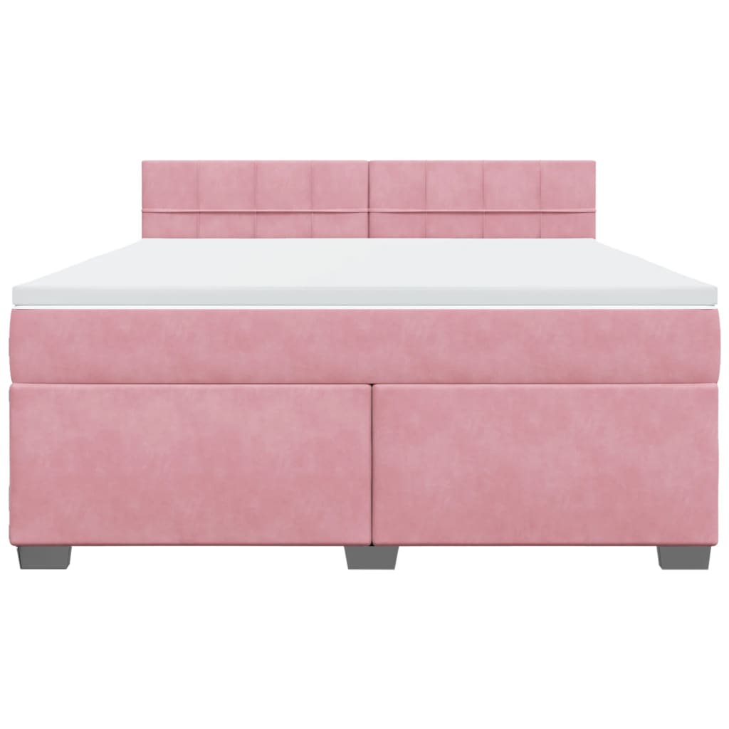 Boxspring met matras fluweel roze 180x200 cm – afbeelding 4