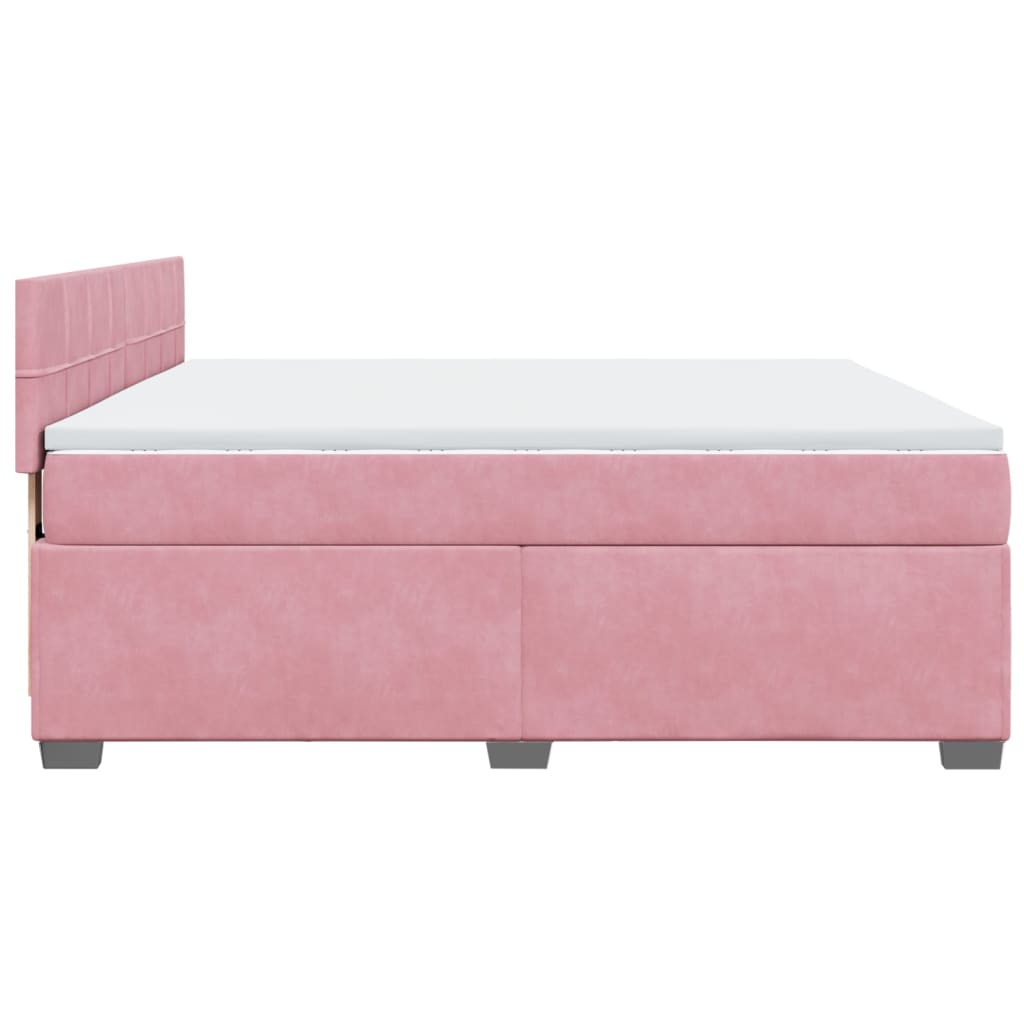 Boxspring met matras fluweel roze 180x200 cm – afbeelding 9