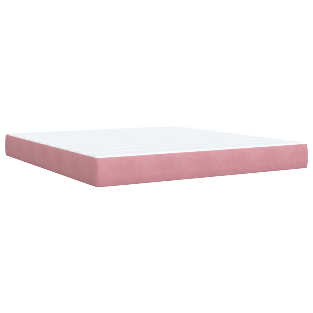Boxspring met matras fluweel roze 180x200 cm – afbeelding 6