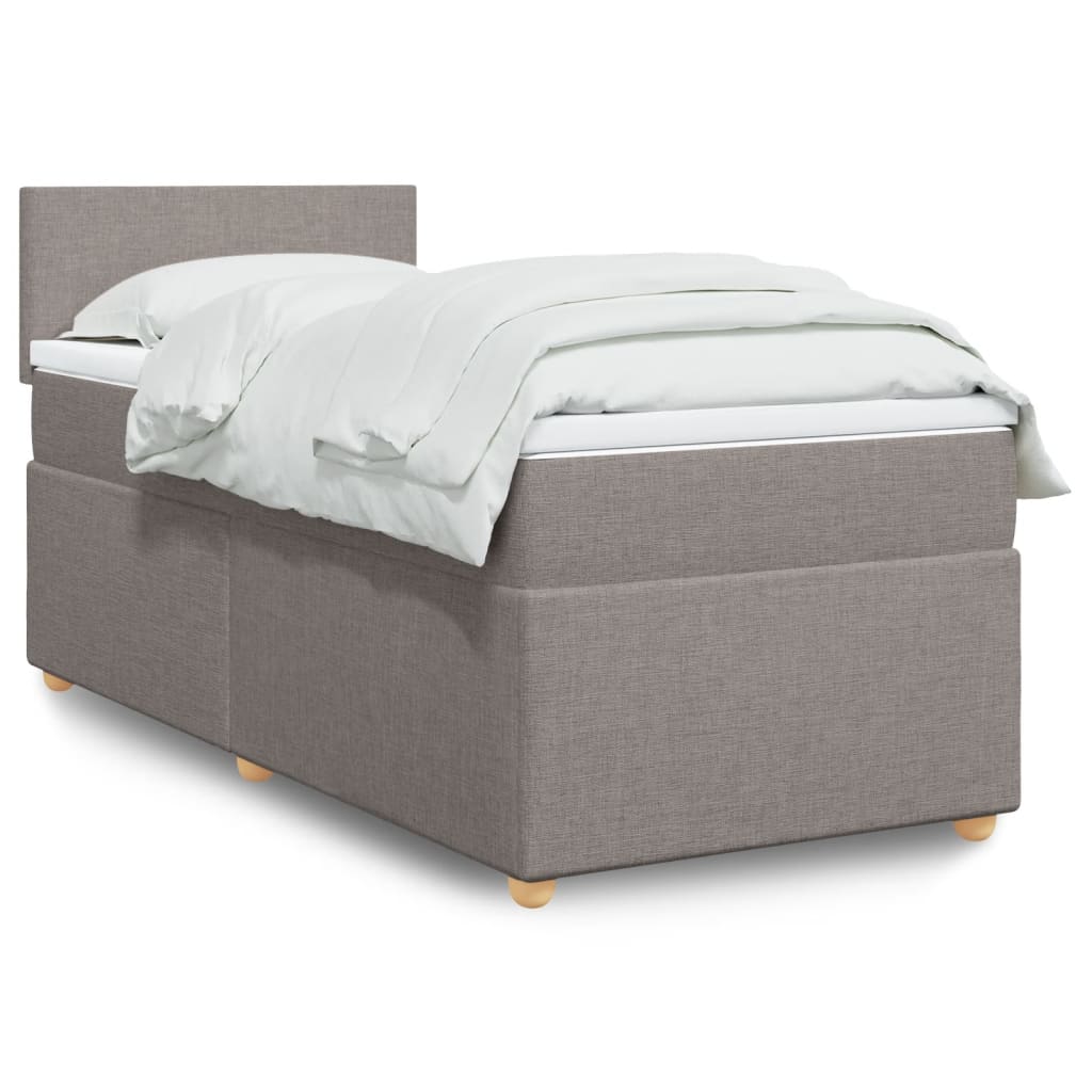 Boxspring met matras stof taupe 80x200 cm – afbeelding 1