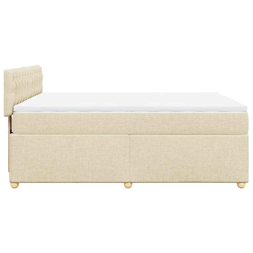 Boxspring met matras stof crèmekleurig 140x190 cm – afbeelding 5