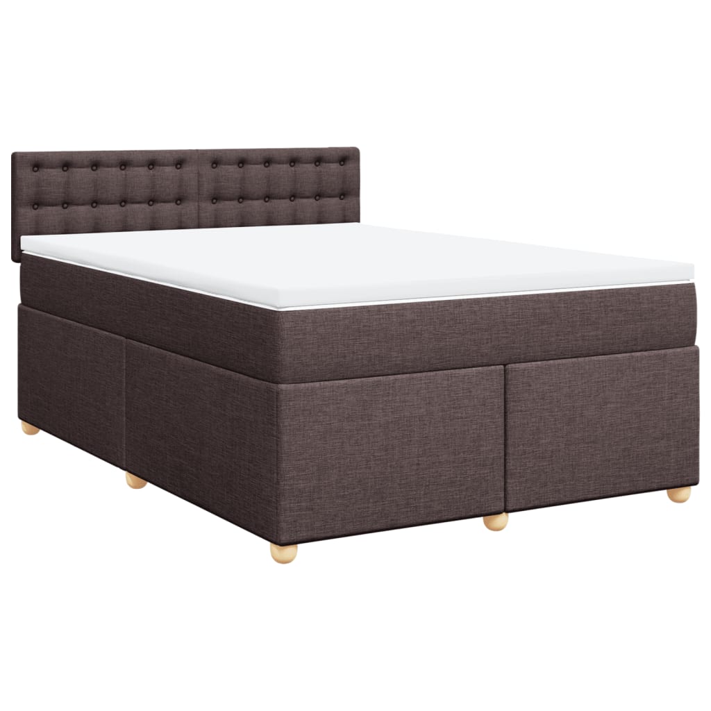Boxspring met matras stof donkerbruin 160x200 cm – afbeelding 2