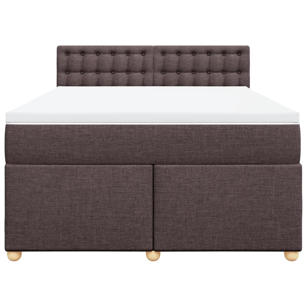 Boxspring met matras stof donkerbruin 160x200 cm – afbeelding 4