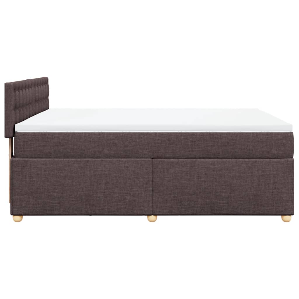 Boxspring met matras stof donkerbruin 160x200 cm – afbeelding 5
