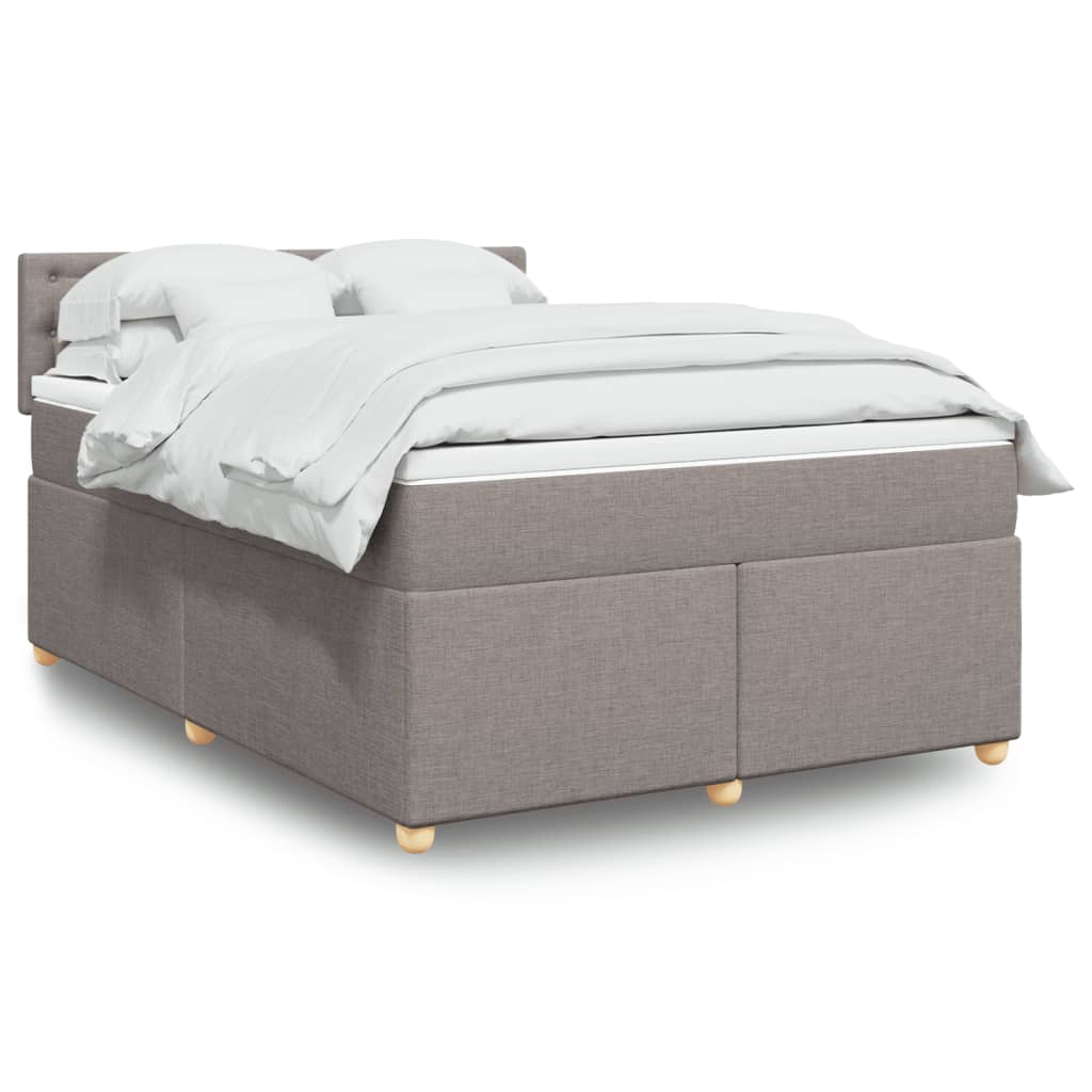 Boxspring met matras stof taupe 160x200 cm – afbeelding 1