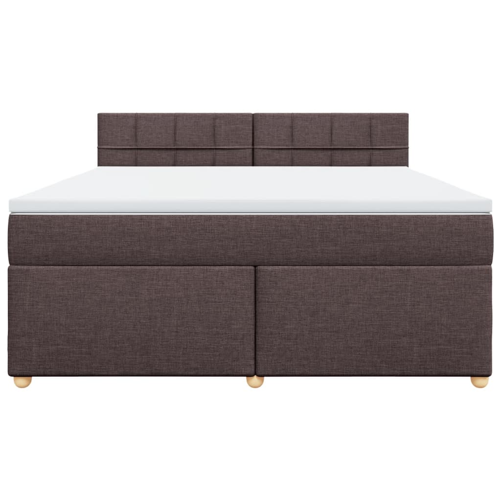 Boxspring met matras stof donkerbruin 180x200 cm – afbeelding 4
