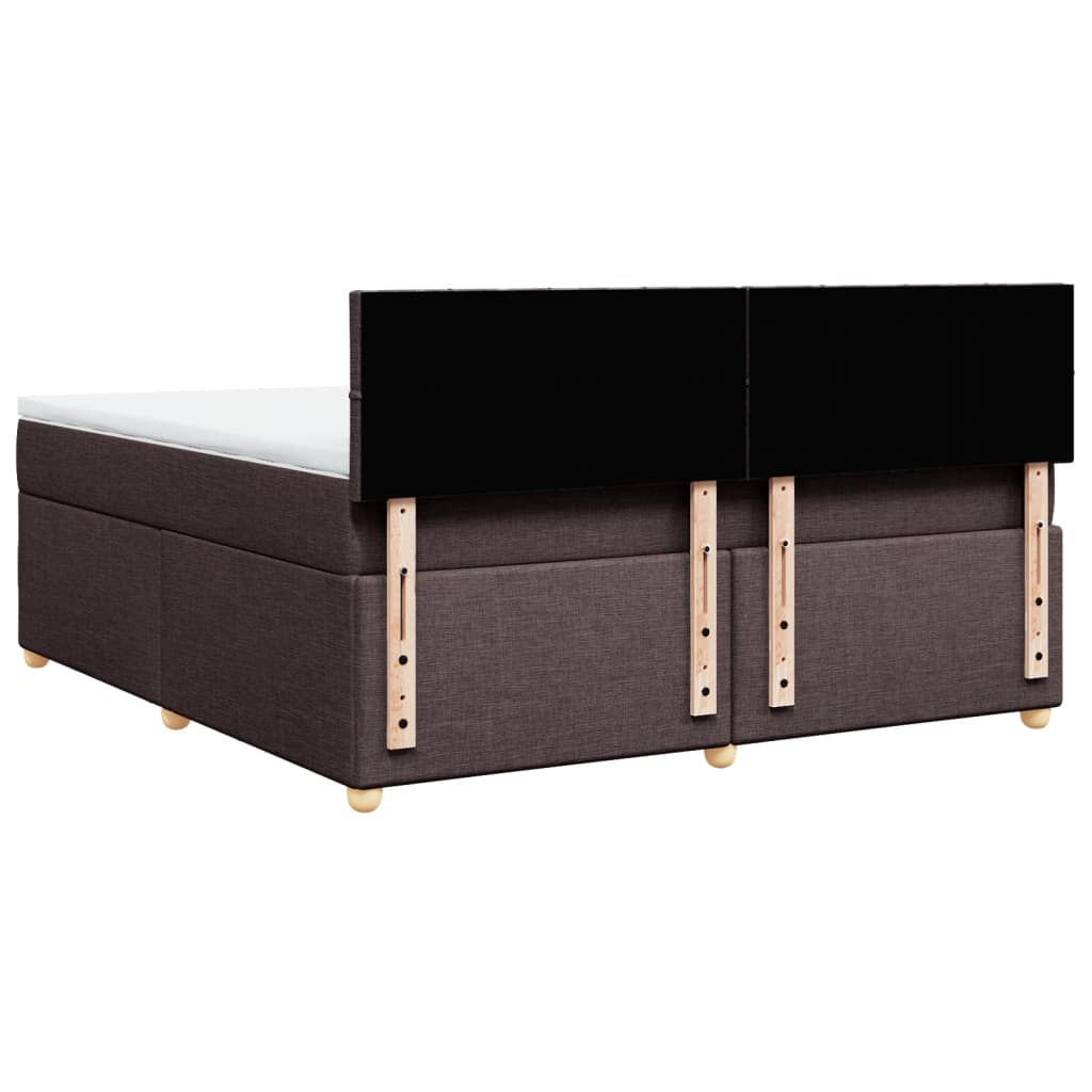 Boxspring met matras stof donkerbruin 180x200 cm – afbeelding 6