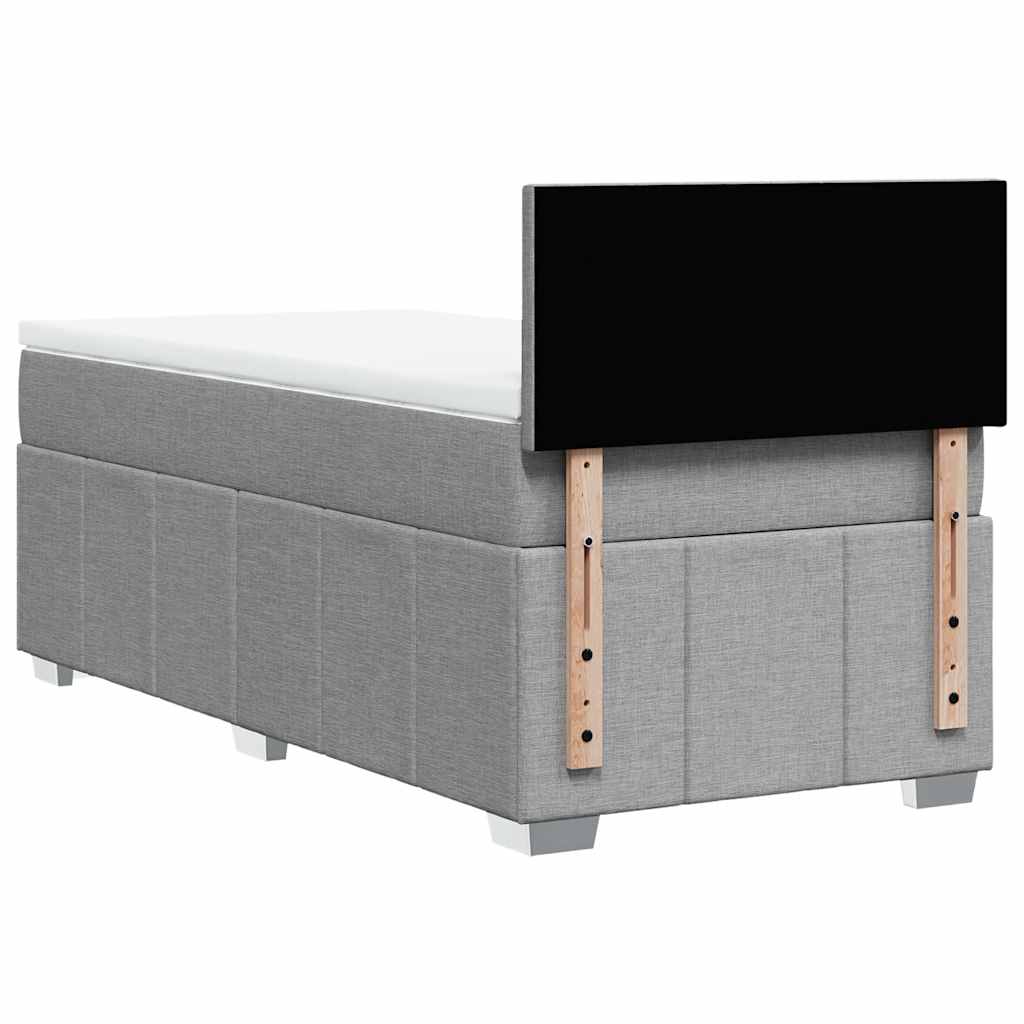 Boxspring met matras stof lichtgrijs 80x200 cm – afbeelding 10