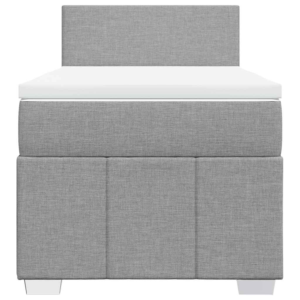 Boxspring met matras stof lichtgrijs 80x200 cm – afbeelding 4