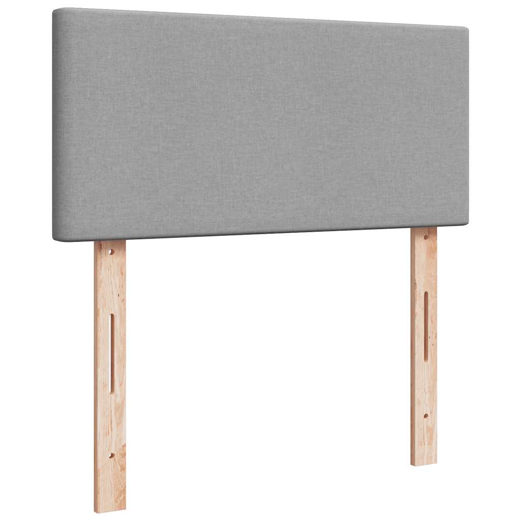 Boxspring met matras stof lichtgrijs 80x200 cm – afbeelding 5