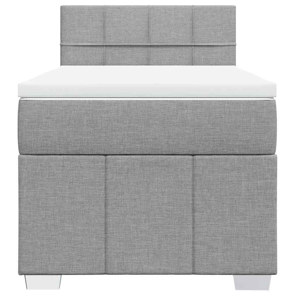 Boxspring met matras stof lichtgrijs 80x200 cm – afbeelding 4