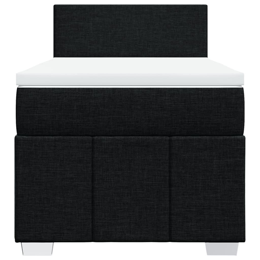 Boxspring met matras stof zwart 90x200 cm – afbeelding 4