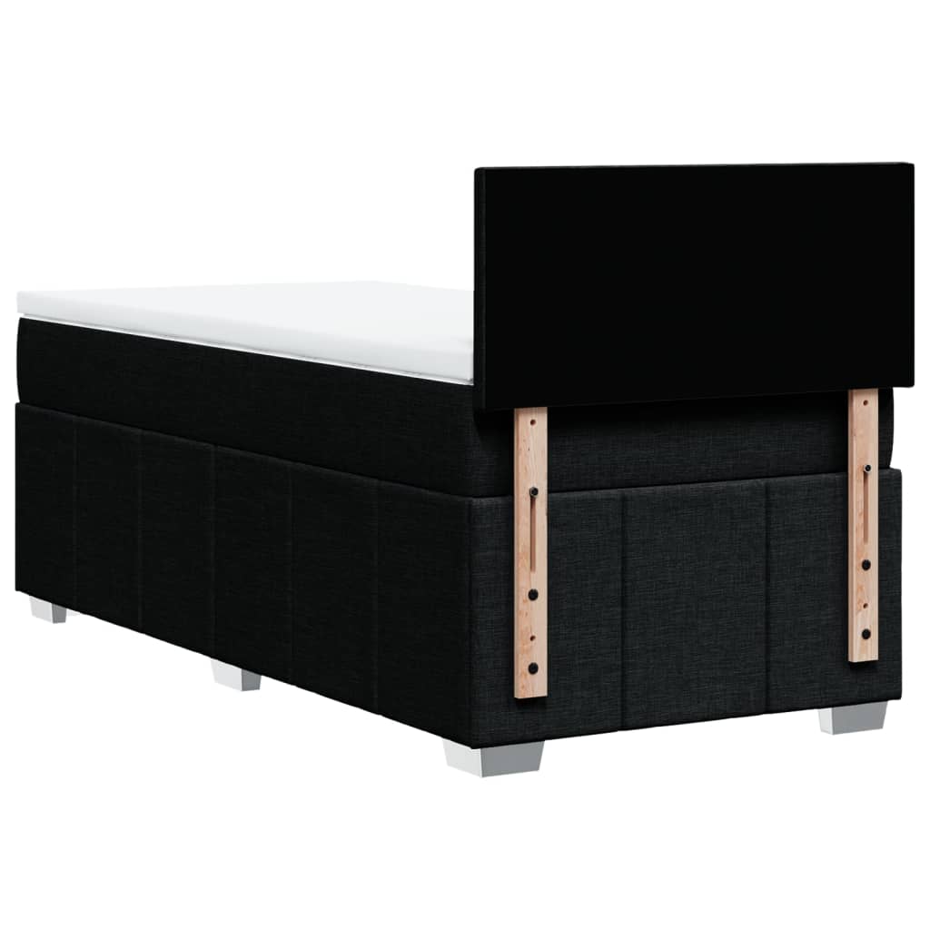 Boxspring met matras stof zwart 90x200 cm – afbeelding 6