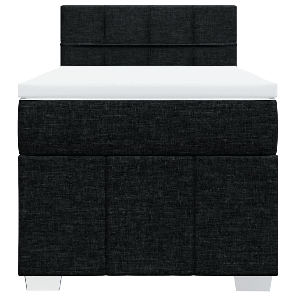 Boxspring met matras stof zwart 90x200 cm – afbeelding 4